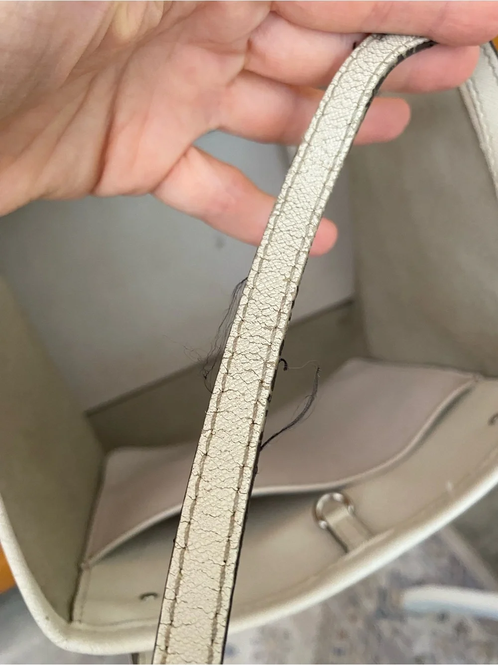 Michael Kors White Leather Shoulder Tote with Slim Straps